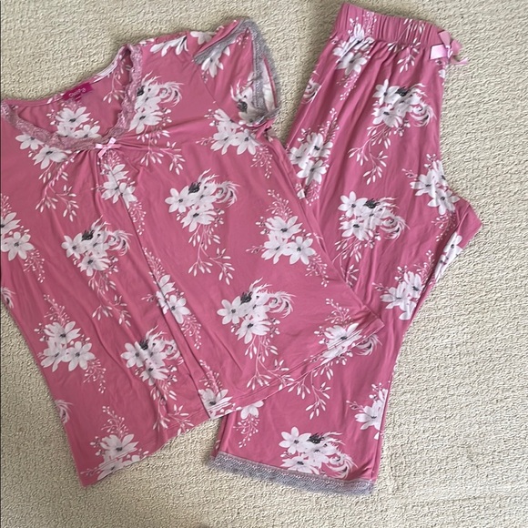Pink Floral Pajama Set - Picture 2 of 6